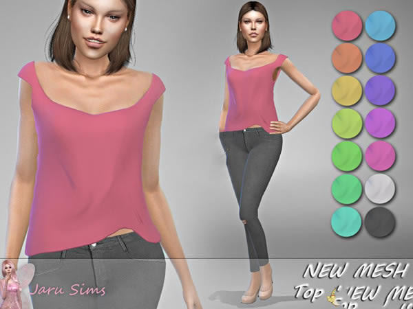 模拟人生4女性纯色的简洁上衣MOD下载截图