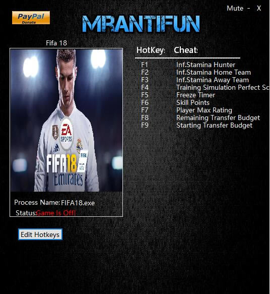 FIFA 18修改器_FIFA 18九项修改器 V10.01 MrAntiFun版-开心电玩